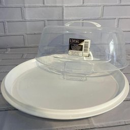 Boleira Branca de Plástico com Tampa e Alça Prato para Bolo 28cm Doces e Tortas Lyor - 6