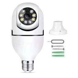 Câmera de Segurança Wi-fi Ip E27 Hd Rotativa Wireless Cor:branco - 1