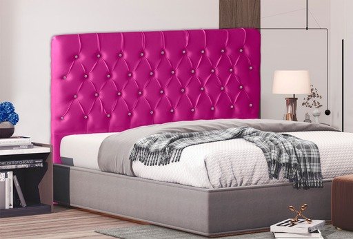 Cabeceira De Cama Box Slim Estrela King Suede 195 Rosa Pink Dimazza Móveis - Rosa Pink - 2