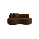 Ver imagem 4 de Conjunto 02 Poltronas + Sofá e Puff Curvo Orgânico Nature Gaia Boucle Marrom- Montanaris Decor