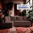 Ver imagem 6 de Sofá de Canto Modular Vibe Esquerdo 2,70m x 1,70m Xpand Tech Tecido Velourê Marrom Cama Inbox