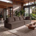 Ver imagem 4 de Sofá de Canto Modular Vibe Esquerdo 2,70m x 1,70m Xpand Tech Tecido Velourê Marrom Cama Inbox