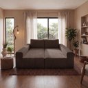 Ver imagem 5 de Sofá de Canto Modular Vibe Esquerdo 2,70m x 1,70m Xpand Tech Tecido Velourê Marrom Cama Inbox