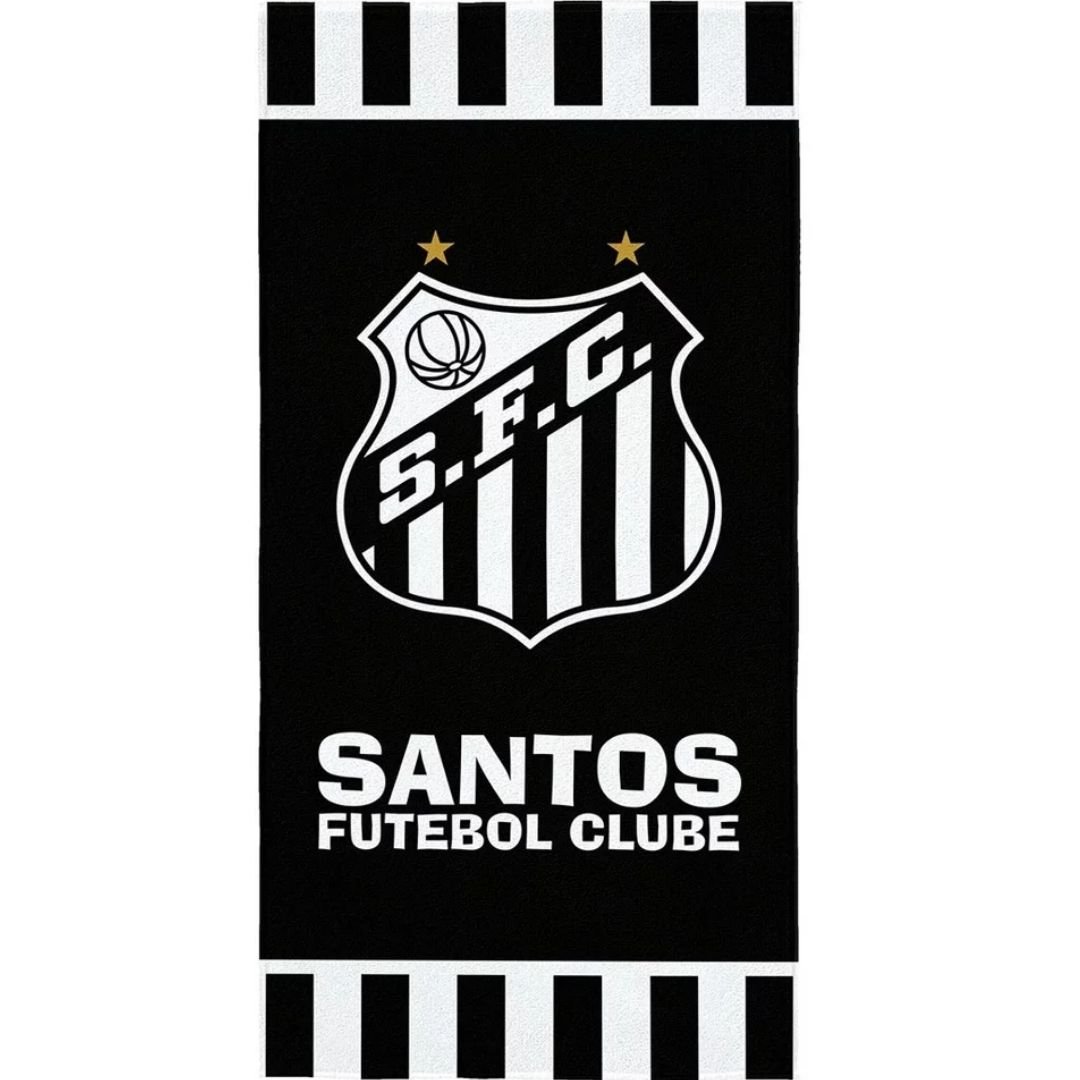 Toalha De Banho Lepper Aveludada Times De Futebol Licenciado - Santos - 1