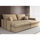 Ver imagem 1 de Sofá-Cama Maldivas 5 Lugares Retrátil e Reclinável 230cm Bege Cia Lar