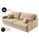 Ver imagem 3 de Sofá-Cama Maldivas 5 Lugares Retrátil e Reclinável 230cm Bege Cia Lar