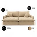 Ver imagem 2 de Sofá-Cama Maldivas 5 Lugares Retrátil e Reclinável 230cm Bege Cia Lar