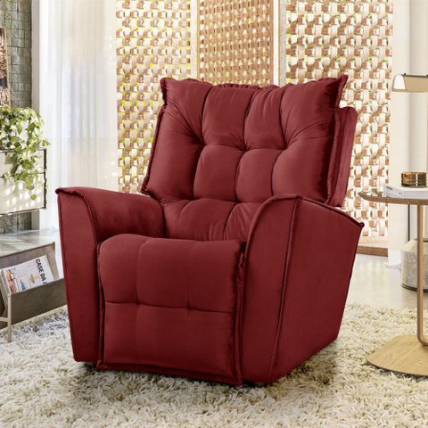 Poltrona da Mamãe para Sala Reclinavel Carinho Veludo