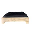 Ver imagem 4 de Cama Pet Luxo Madeira e Almofada Preta Design Moderno