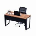 Ver imagem 6 de Escrivaninha X Escritório Home Office 135cm Industrial Pés em Metal Executive Nogal e Preto Marrom