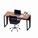 Ver imagem 5 de Escrivaninha X Escritório Home Office 135cm Industrial Pés em Metal Executive Nogal e Preto Marrom