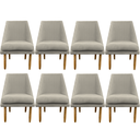 Ver imagem 1 de Kit 08 Cadeiras para Sala de Jantar Ana Pés Palito Suede Bege- D'classe Decor