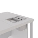 Ver imagem 6 de Escrivaninha Mesa Escritório Diretor com Caixa de Tomadas e Porta Objetos 200cm Corporate Cinza