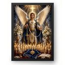 Ver imagem 1 de Quadro Quaresma de São Miguel com Presença Angelical Solene 30x42cm Moldura Preta