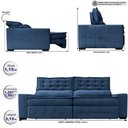 Ver imagem 2 de Sofá Retrátil e Reclinável 3,15m Cama inBox Big Puffer com SoftGel D40 Velupluma Azul