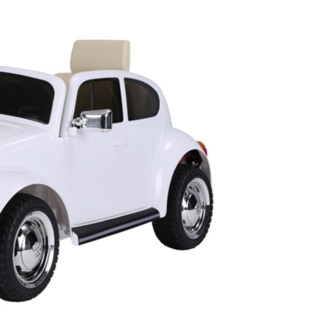 Carrinho Infantil Elétrico Vw Beetle 12v com Controle Remoto Branco - 3