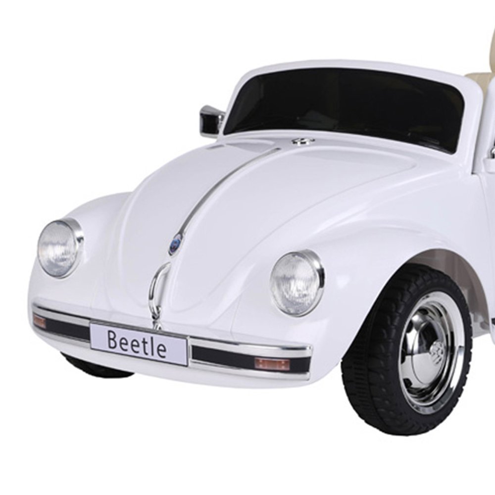 Carrinho Infantil Elétrico Vw Beetle 12v com Controle Remoto Branco - 2