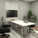 Ver imagem 1 de Conjunto para Escritório Mesa de Reunião e Painel para TV 200cm Cinza F5 Office
