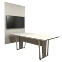 Ver imagem 2 de Conjunto para Escritório Mesa de Reunião e Painel para TV 200cm Cinza F5 Office