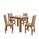 Ver imagem 2 de Conjunto Mesa de Jantar Bellagio com 4 Cadeiras Estofadas Clara Poliman Móveis