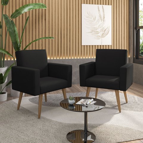 Poltrona Sala de Espera: Toque de Classe para Seu Ambiente Preto