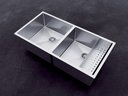 Ver imagem 2 de Cuba Dupla Aço Inox Dupla Cozinha Gourmet Luxo Escorredor Lixeira Technox