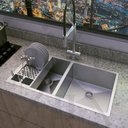 Ver imagem 1 de Cuba Dupla Aço Inox Dupla Cozinha Gourmet Luxo Escorredor Lixeira Technox