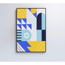 Ver imagem 1 de Quadro Geométrico Colorido 12 80x120 Cm Tecido Canvas