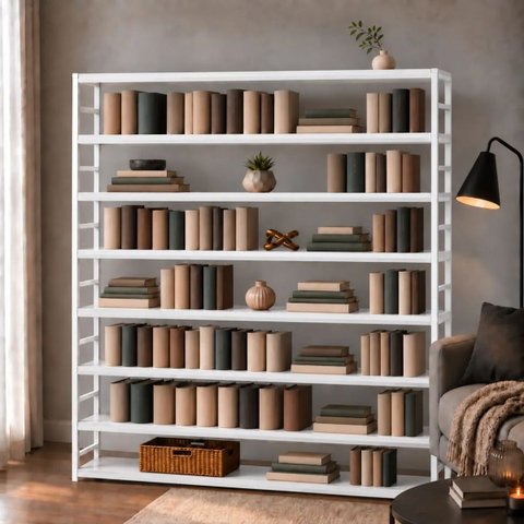 Estante Multiuso Organizador Livreiro Estilo Industrial 180x200 Branco Total