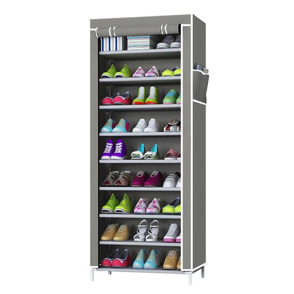 Ver imagem 1 de Sapateira Dobrável com 9 Prateleiras Cor Cinza