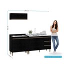 Ver imagem 3 de Armário de Cozinha Compacta Modulada 3 Peças 200cm Milão Menu Móveis Preto