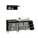 Ver imagem 4 de Armário de Cozinha Compacta Modulada 3 Peças 200cm Milão Menu Móveis Preto