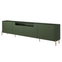 Ver imagem 4 de Rack para Sala de Estar Tv 85 Pol 4 Portas Pés Industrial Dourado Alef I03 Musgo - Lyam Decor