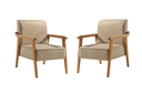 Ver imagem 1 de Kit 2 Poltronas Decorativa Sala Estar Linho Bege Medio Lia