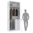 Ver imagem 4 de MÓDULO CLOSET 240X45X100 C/ 6 GAVETAS E CABIDEIRO DUPLO M482.B MUNDI MOVEIS