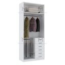Ver imagem 6 de MÓDULO CLOSET 240X45X100 C/ 6 GAVETAS E CABIDEIRO DUPLO M482.B MUNDI MOVEIS