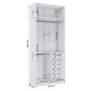 Ver imagem 2 de MÓDULO CLOSET 240X45X100 C/ 6 GAVETAS E CABIDEIRO DUPLO M482.B MUNDI MOVEIS