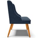 Ver mais imagens de Kit 2 Cadeiras Decorativas Sala de Jantar Pés Palito de Madeira Firenze Suede Azul Marinho/Natural G