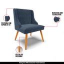 Ver imagem 4 de Kit 2 Cadeiras Decorativas Sala de Jantar Pés Palito de Madeira Firenze Suede Azul Marinho/Natural G