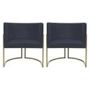 Ver imagem 1 de Kit 2 Poltronas Decorativa Recepção Luna Suede Cores Base de Ferro Champagne