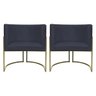 Kit 2 Poltronas Decorativa Recepção Luna Suede Cores Base de Ferro Champagne - 1