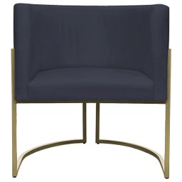 Kit 2 Poltronas Decorativa Recepção Luna Suede Cores Base de Ferro Champagne - 5