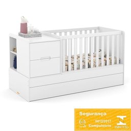 Dormitório Completo Infantil Tutto New 4 Portas, Cômoda e Berço Multifuncional Formare Branco Soft - - 5