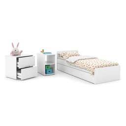 Dormitório Completo Infantil Tutto New 4 Portas, Cômoda e Berço Multifuncional Formare Branco Soft - - 7