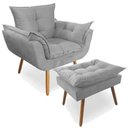 Ver imagem 1 de Poltrona Opala + Puff Opala Para Descanso da Vovó - Cinza