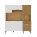 Ver imagem 2 de Armário para Cozinha 100% MDF 6 Portas 2 Gavetas Ferrara Plus Marrom/Freijó/Supremo