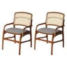 Jogo 2 Cadeiras de Jantar Florença Estrutura em Madeira Jequitibá Terra Braço Encosto Palha Linho Ci - 1