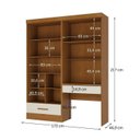 Ver imagem 3 de Conjunto Escrivaninha e Módulo 2 Portas 2 Gavetas com Maleiro Espresso Moveis