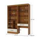 Ver imagem 3 de Conjunto Escrivaninha e Módulo 2 Portas 2 Gavetas com Maleiro Espresso Moveis