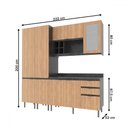 Ver imagem 3 de Cozinha Compacta Margarida Gavetas com Divisor de Talheres Mármore Lunar Freijó Tecnomobili